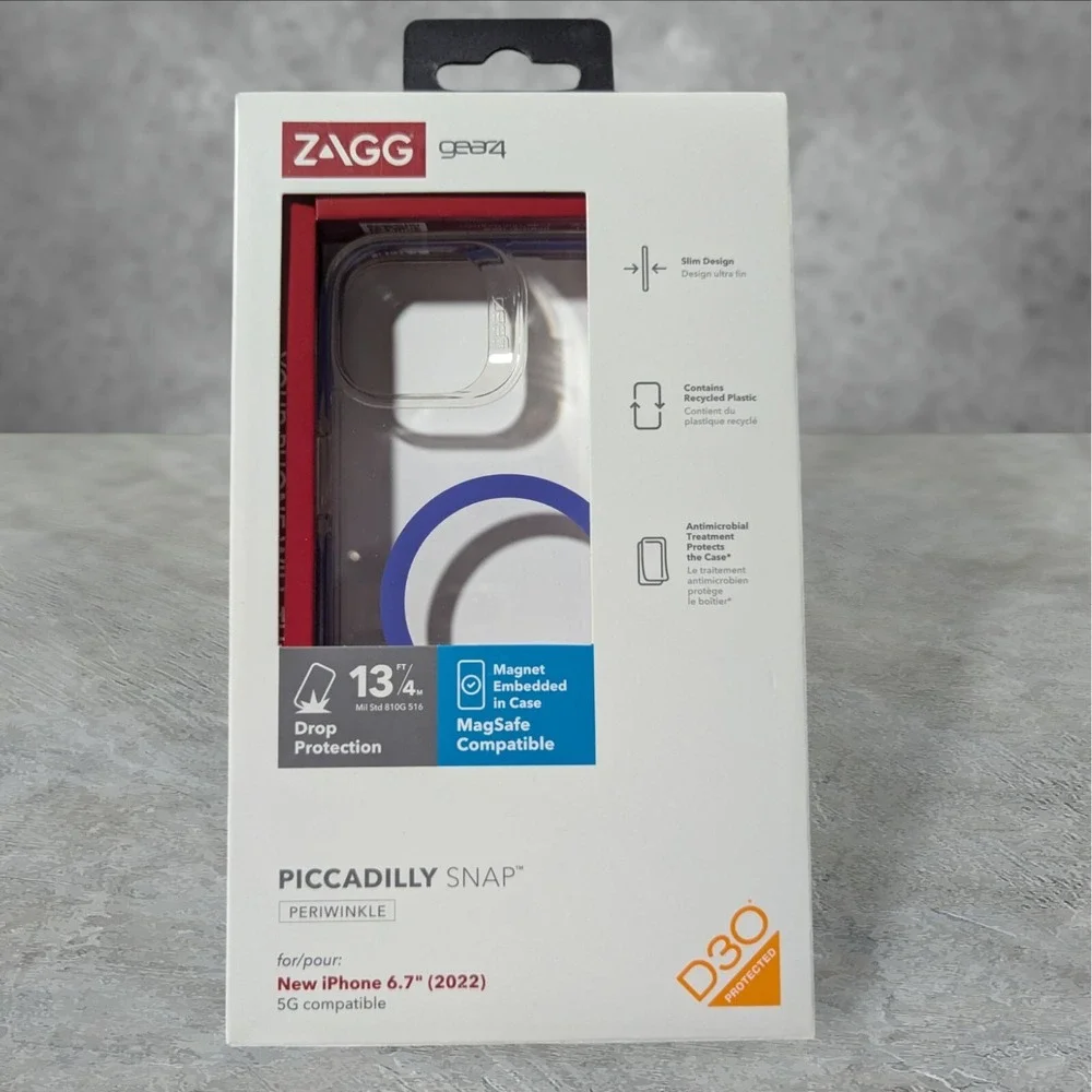 ZAGG Gear4 Piccadilly Snap Case Apple iPhone 6.7 2022‎ (14 Plus) Purple/Clear A6